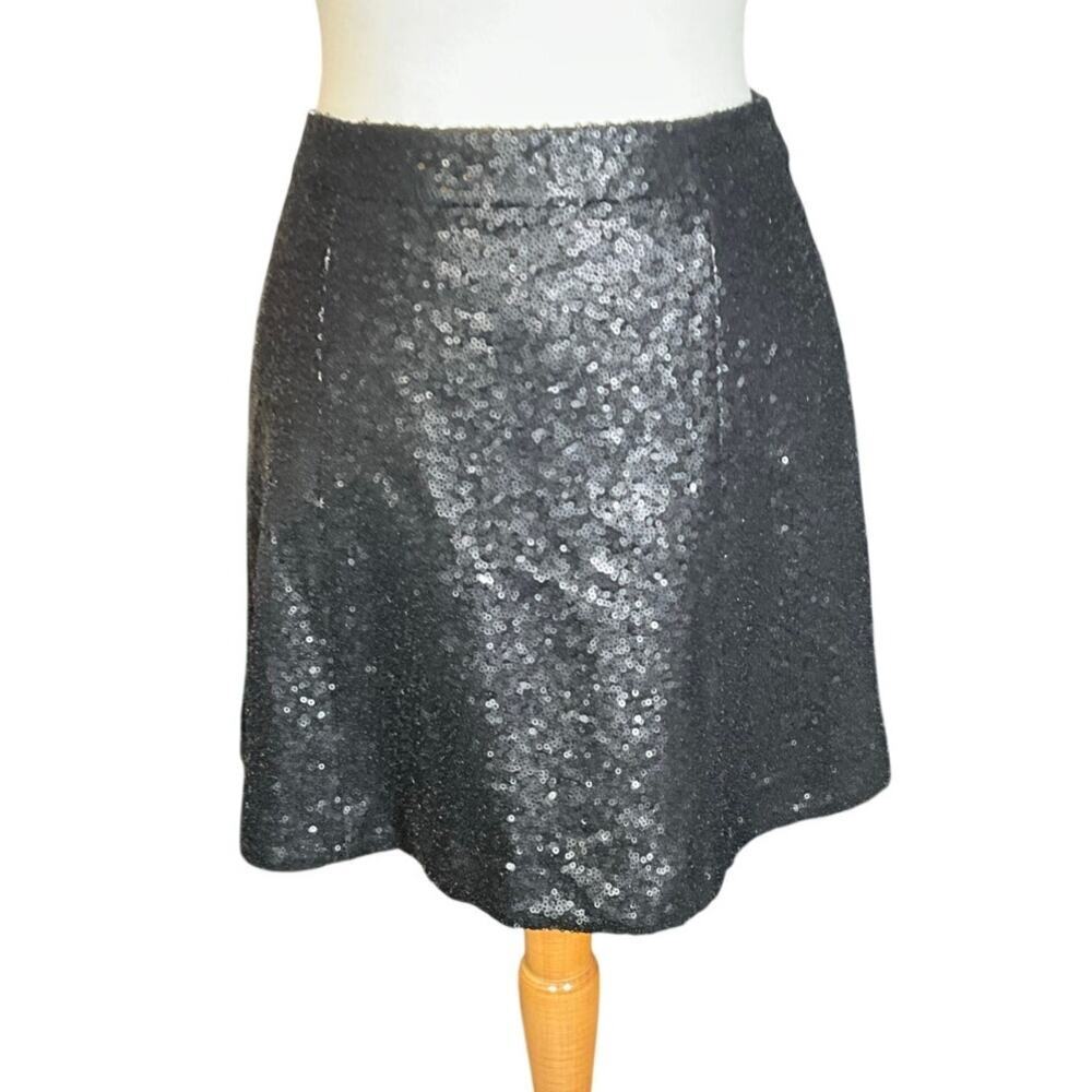Decree Black Sequin Mini Skirt Y2K Party Club Glam Sparkle Size Small Festival